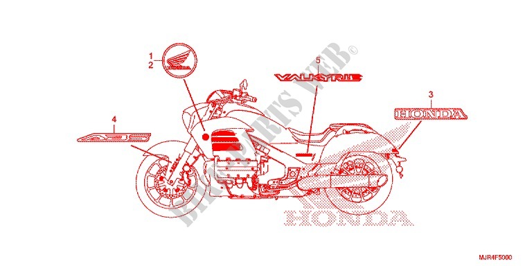 STICKERS for Honda GOLD WING 1800 F6C VALKYRIE 2014