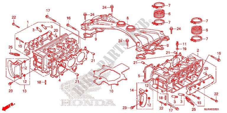 CYLINDER   HEAD for Honda GOLD WING 1800 F6C VALKYRIE RED 2015