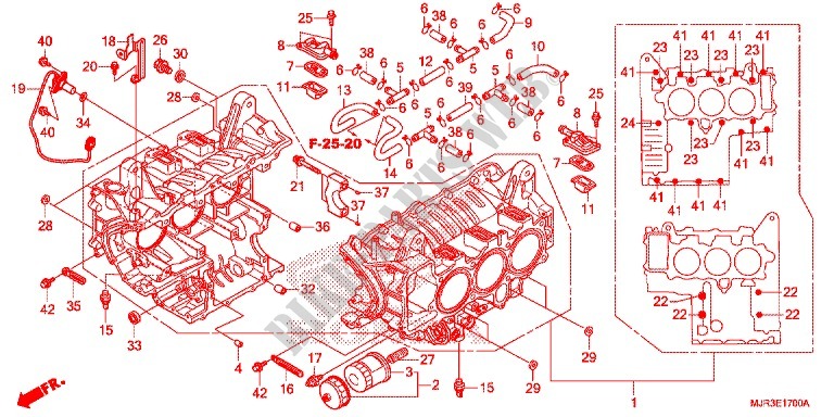 CYLINDER BLOCK for Honda GOLD WING 1800 F6C 2016