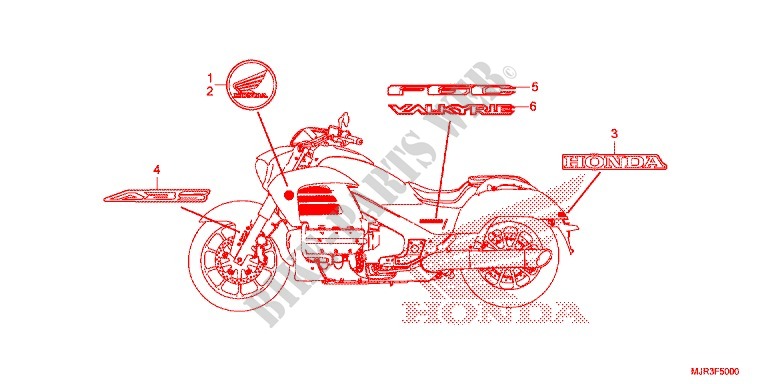STICKERS for Honda GOLD WING 1800 F6C 2016