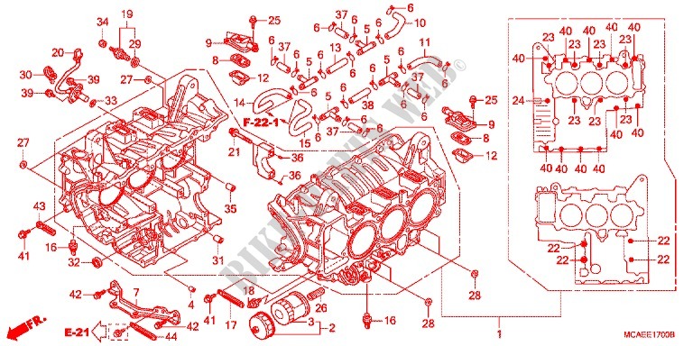 CYLINDER BLOCK for Honda GL 1800 GOLD WING ABS 2016