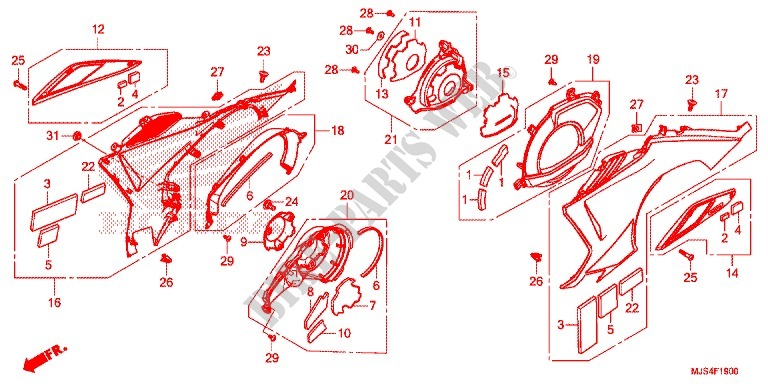 SIDE PANELS   COVERS for Honda NC 750 NM4 2016
