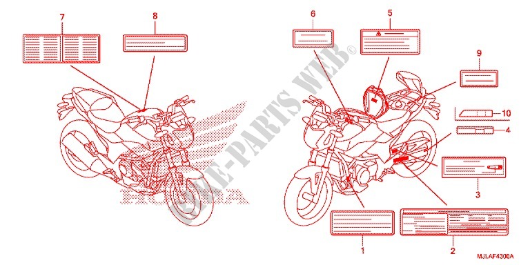 CAUTION LABEL (1) for Honda NC 750 S ABS 2014