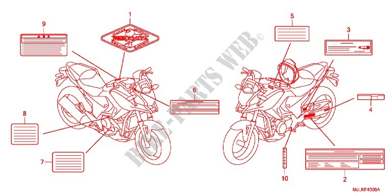 CAUTION LABEL (1) for Honda NC 750 X ABS DCT LOWER, E Package 2014