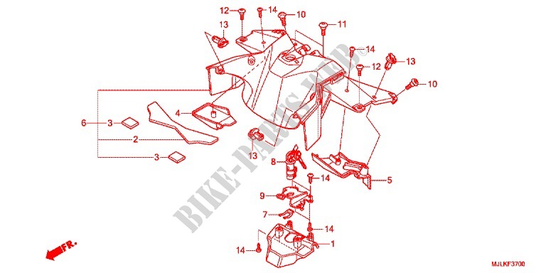 CENTER BODY COVER for Honda NC 750 X ABS DCT LOWER, E Package 2014