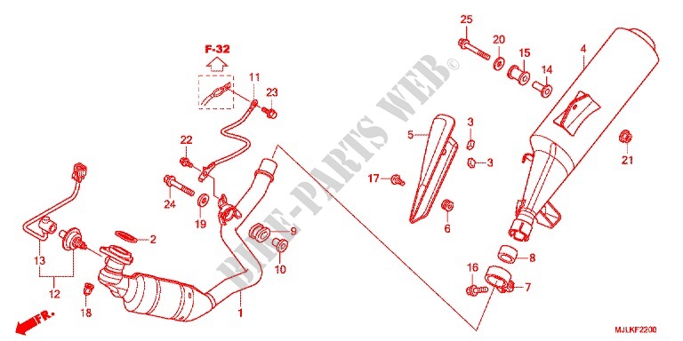 EXHAUST MUFFLER (2) for Honda NC 750 X ABS DCT LOWER, E Package 2014