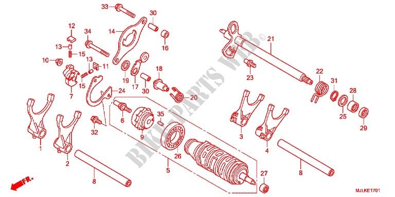 GEARSHIFT DRUM (NC750XD/XDL) for Honda NC 750 X ABS DCT LOWER, E Package 2014