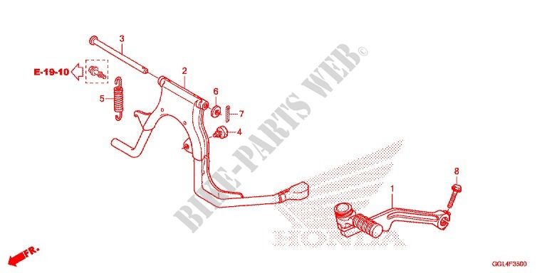 STAND   KICK STARTER ARM for Honda GIORNO 50 2014