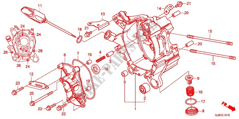 RIGHT CRANKCASE for Honda GIORNO 50 2016