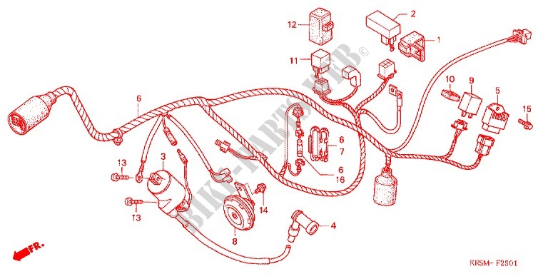 WIRE HARNESS (NF100M/NF100MDM) for Honda WAVE 100 MDM, Electric start 2005  # HONDA Motorcycles & ATVS Genuine Spare Parts Catalog GY6 150 Wiring Diagram Bike Parts-Honda