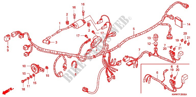 WIRE HARNESS (ANF110/AFS110A) for Honda WAVE 110 Kick start  Front brake disk 2009