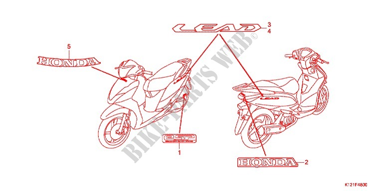 STICKERS for Honda LEAD 125 2013