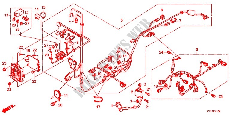 WIRE HARNESS/BATTERY for Honda LEAD 125 2013