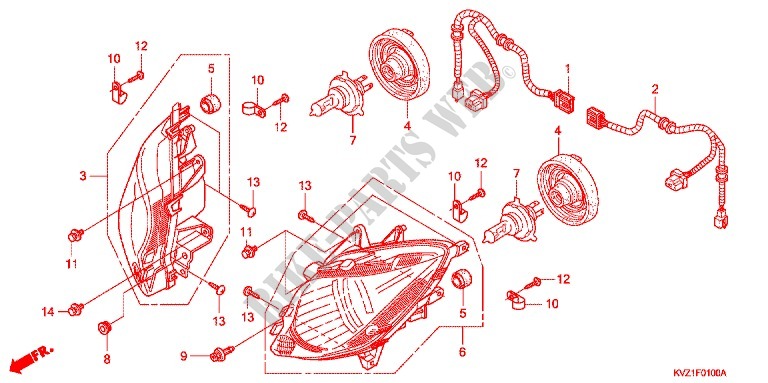 HEADLIGHT for Honda FORZA 250 Z ABS 2010