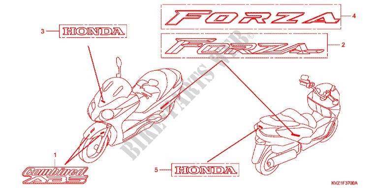 STICKERS for Honda FORZA 250 Z ABS 2010