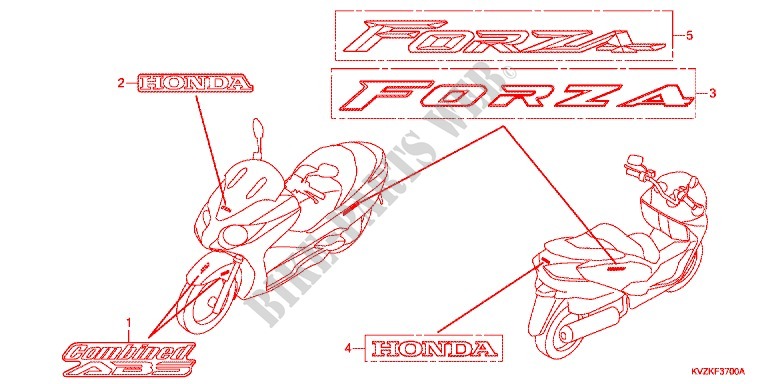 STICKERS for Honda FORZA 250 Z ABS 2014