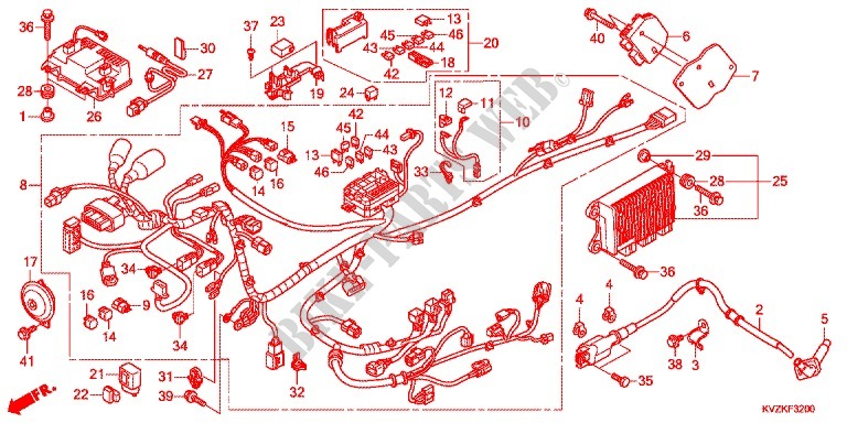 WIRE HARNESS/BATTERY for Honda FORZA 250 Z ABS 2011