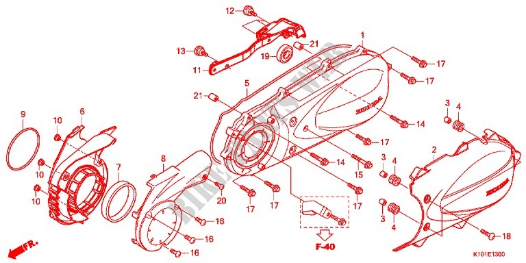 LEFT CRANKCASE COVER   ALTERNATOR (2) for Honda FORZA 250 Z SI ABS 2013