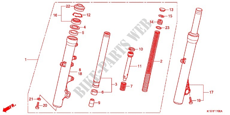 FRONT FORK for Honda FORZA 250 Z SI 2016