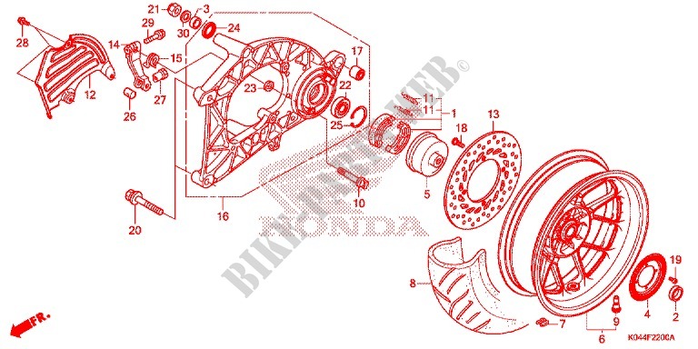 REAR WHEEL   SWINGARM (AC) for Honda FORZA 300 ABS 2015