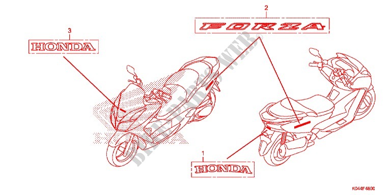 STICKERS for Honda FORZA 300 2016
