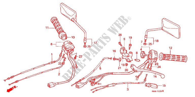 LEVER   SWITCH   CABLE (2) for Honda NT 650 HAWK GT 1989