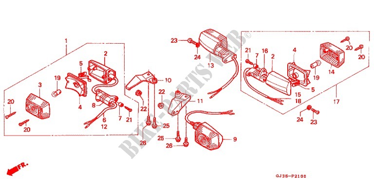 INDICATOR (2) for Honda SCOOPY 50 1993