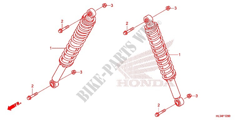 FRONT SHOCK ABSORBER for Honda PIONEER 700 M4 CAMO 2014