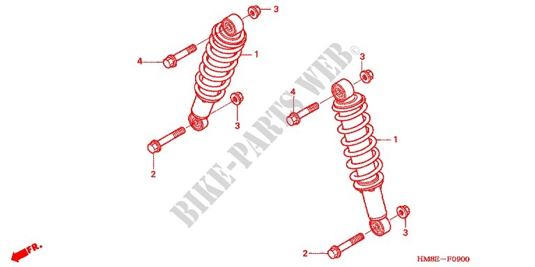 FRONT SHOCK ABSORBER for Honda TRX 250 FOURTRAX RECON Electric Shift 2003