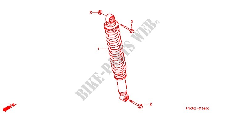 REAR SHOCK ABSORBER (2) for Honda TRX 250 FOURTRAX RECON Electric Shift 2003