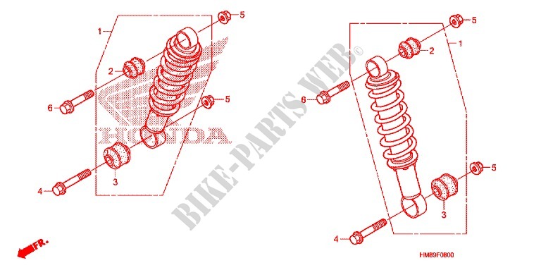FRONT SHOCK ABSORBER for Honda TRX 250 FOURTRAX RECON Standard 2011