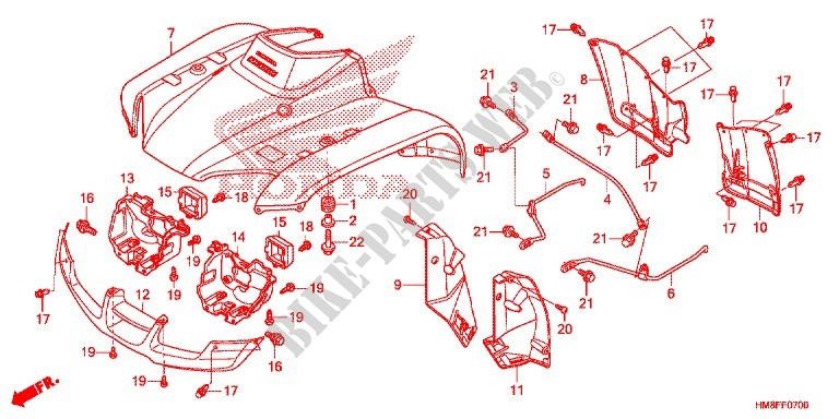 FRONT FENDER for Honda TRX 250 FOURTRAX RECON Standard 2014