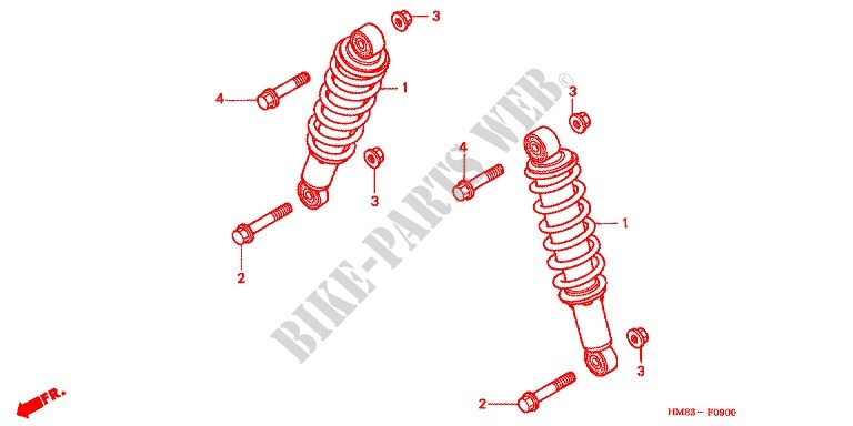 FRONT SHOCK ABSORBER for Honda TRX 250 FOURTRAX RECON 1997