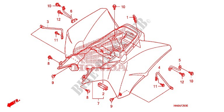 REAR FENDER for Honda TRX SPORTRAX 250 X 2011