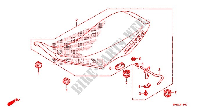 SINGLE SEAT (2) for Honda TRX SPORTRAX 250 X RED Special Edition 2016