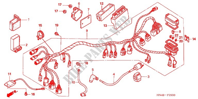 WIRE HARNESS/BATTERY for Honda FOURTRAX 350 RANCHER 4X4 Electric Shift 2006