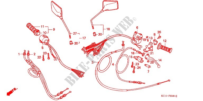 LEVER   SWITCH   CABLE (2) for Honda CB 125 T 2001