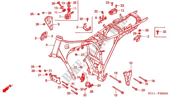 FRAME for Honda CB 125 TWIN 1988