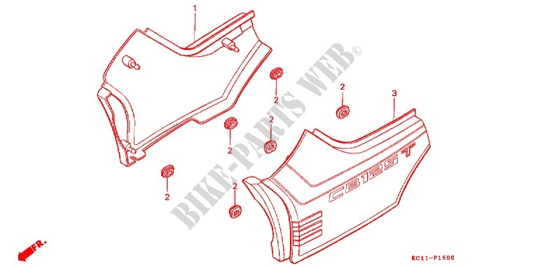 SIDE COVERS for Honda CB 125 TWIN 1991