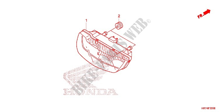 TAILLIGHT (2) for Honda FOURTRAX 420 RANCHER 4X4 DCT IRS CAMO 2015