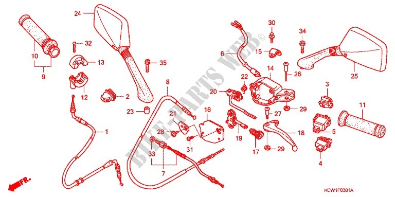 LEVER   SWITCH   CABLE (CHA1253,4,5) for Honda SPACY 125 2005