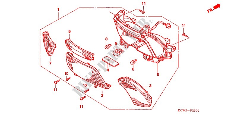 TAILLIGHTS for Honda SPACY 125 LEARNING 2008