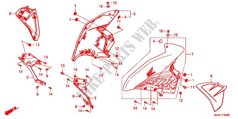 FRONT SIDE COWL for Honda CB 400 X ABS 2017