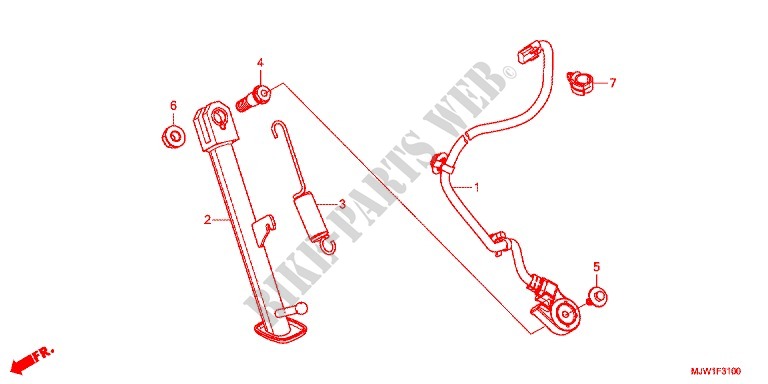 SIDE STAND for Honda CB 400 X ABS 2017