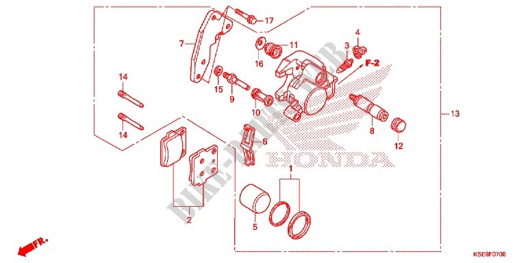 FRONT BRAKE CALIPER for Honda CRF 150 R 2017