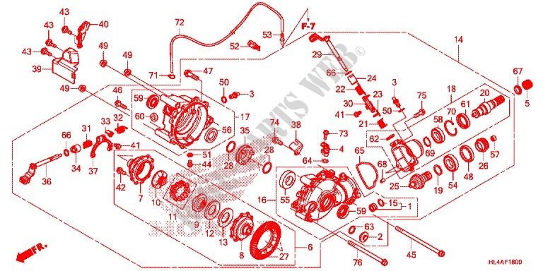 FRONT FINAL GEAR (SXS1000M3/M3P/M5P/M5D) for Honda PIONEER 1000 M3 2017
