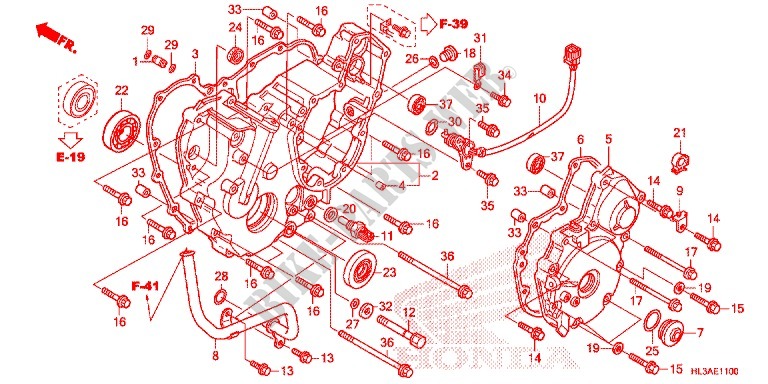 CRANKCASE COVER for Honda PIONEER 700 M2 RED 2017