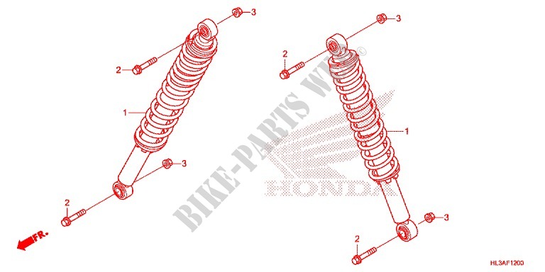 FRONT SHOCK ABSORBER for Honda PIONEER 700 M2 RED 2017