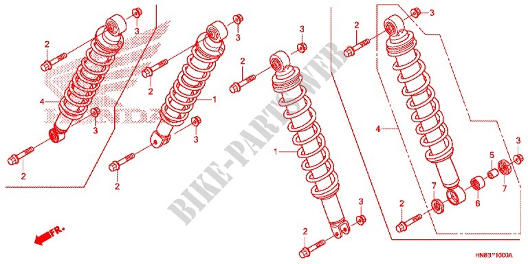 FRONT SHOCK ABSORBER for Honda FOURTRAX 680 RINCON 2011