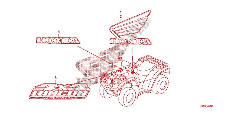 STICKERS for Honda FOURTRAX 680 RINCON 2011